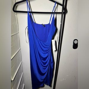 Blue tight mini dress